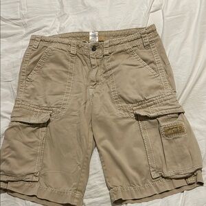 True Religion Beige Cargo Shorts